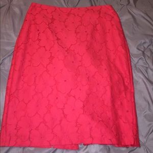Orange/Red Midi Pencil Skirt